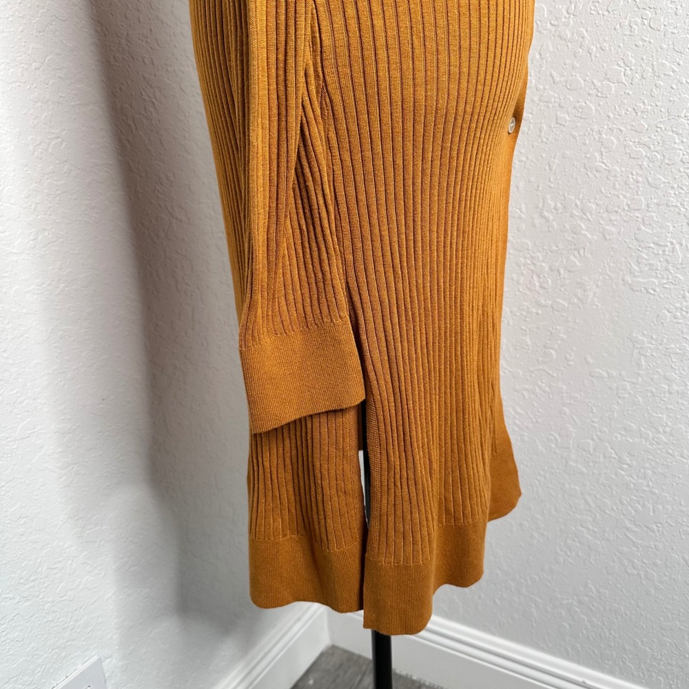 Meadow Rue Anthropologie Ribbed Knit Cardigan duster Ribbed Rust Brown - Picture 5 of 9